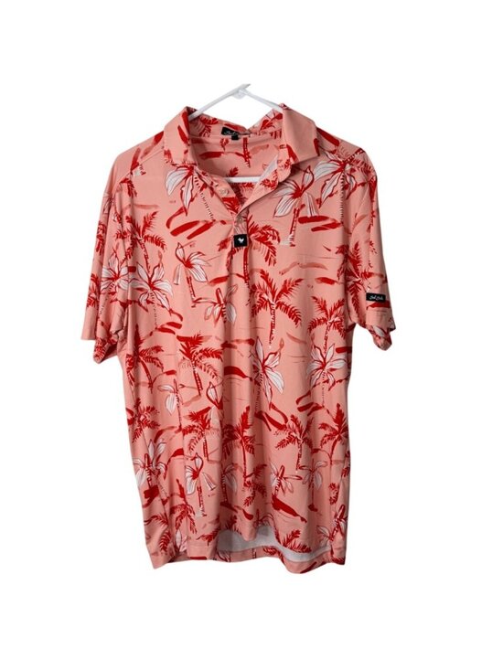 Bad Birdie Other - Bad Birdie Mens Size L Ricky Rose Polo Golf Shirt Stretch Tropical Performance